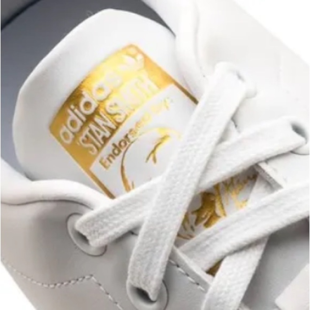New ADIDAS ORIGINALS SNEAKER STAN SMITH WHITE/GOLD METALLIC WOMEN Size 10 in box - Picture 16 of 17